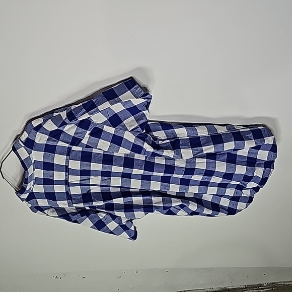 JACK & Jones XXL blue and white plaid button down short sleeve shirt - Picture 3 of 7